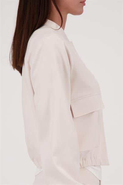 Satin-Cargo-Jacke champagne beige