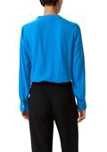 Satinbluse aus Viskosemix blau