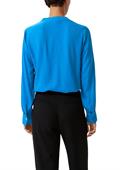 Satinbluse aus Viskosemix blau