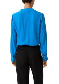 Satinbluse aus Viskosemix blau