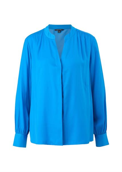 Satinbluse aus Viskosemix blau