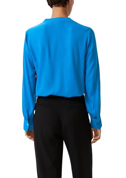 Satinbluse aus Viskosemix blau