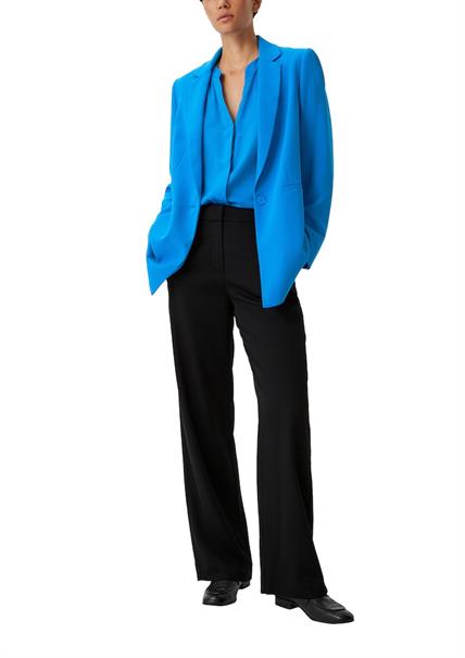 Satinbluse aus Viskosemix blau