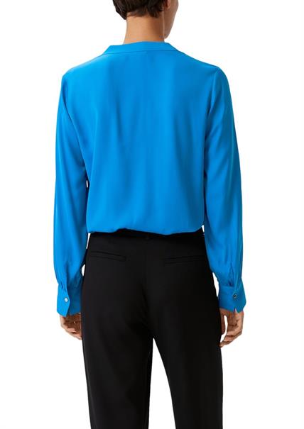 Satinbluse aus Viskosemix blau