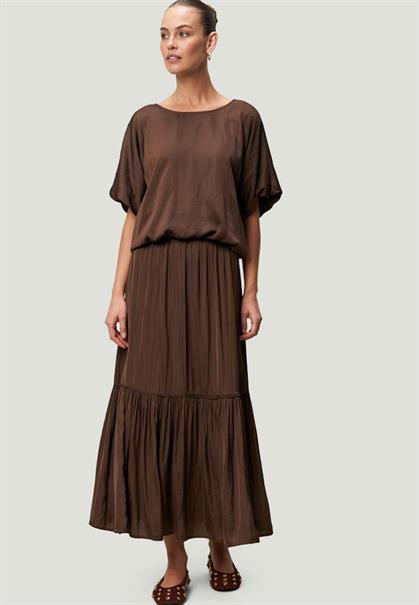 Satinbluse chicory coffee