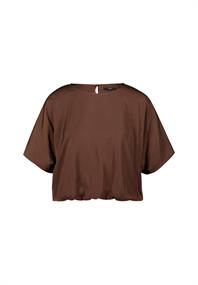 Satinbluse mit Ballonärmeln chicory coffee