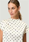 Satinbluse mit Punkten creamblack