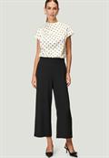 Satinbluse mit Punkten creamblack