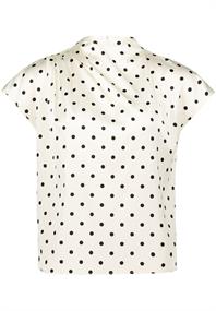 Satinbluse mit Punkten creamblack