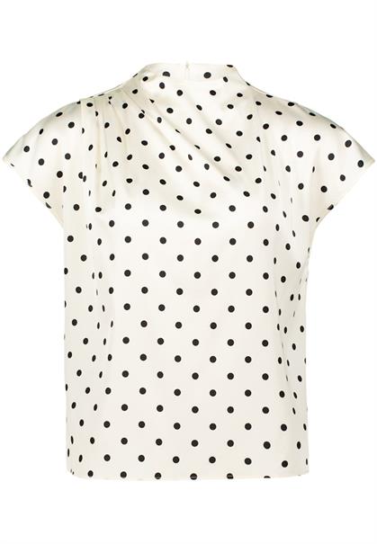 Satinbluse mit Punkten creamblack