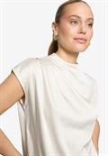 Satinbluse mit Stehkragen eggnog