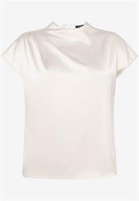 Satinbluse mit Stehkragen eggnog