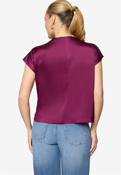 Satinbluse mit Stehkragen magenta purple
