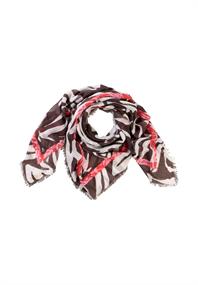 Schal mit Allover Print brown