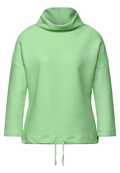 Schalkragen Strukturshirt gleam green