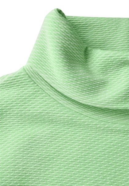 Schalkragen Strukturshirt gleam green