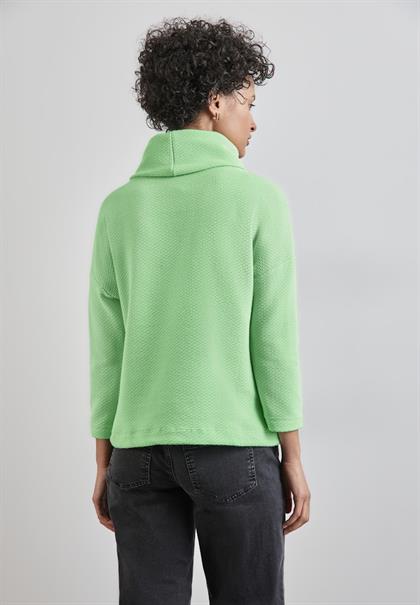 Schalkragen Strukturshirt gleam green