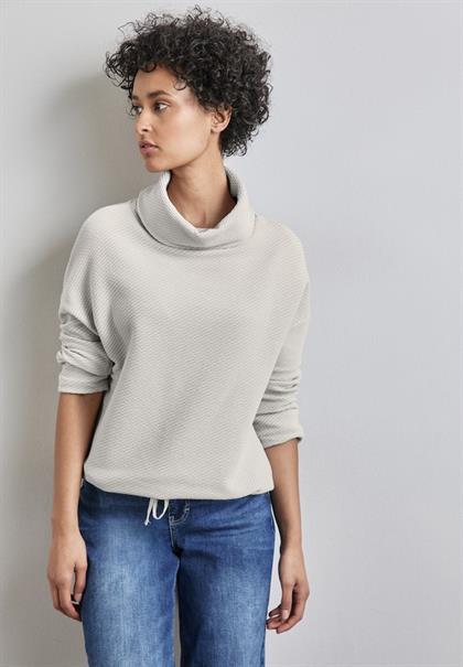 Schalkragen Strukturshirt heather grey