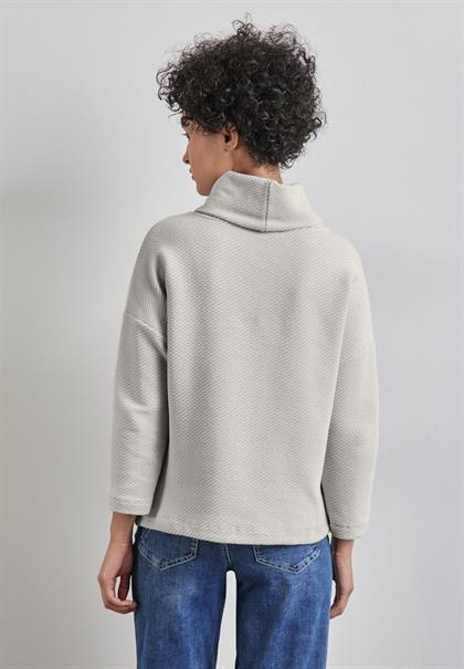 Schalkragen Strukturshirt heather grey