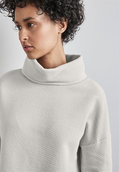 Schalkragen Strukturshirt heather grey