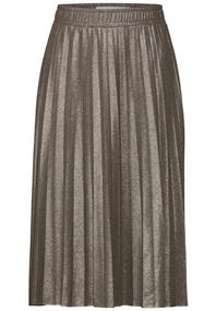Schimmernder Plissée-Rock sparkling beige