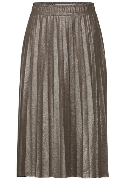 Schimmernder Plissée-Rock sparkling beige