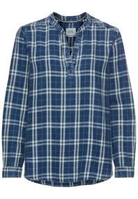 Schlupfbluse aus reiner Baumwolle check blue