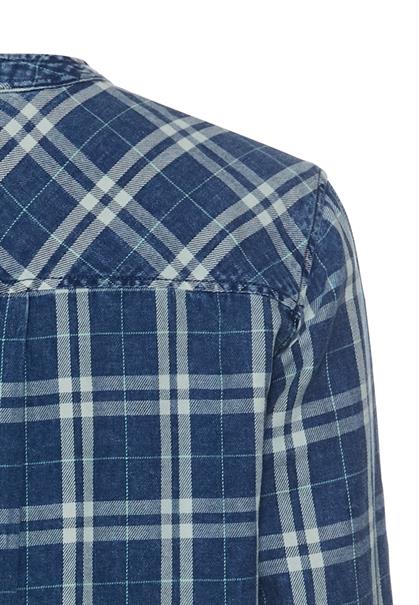 Schlupfbluse aus reiner Baumwolle check blue