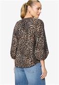 Schlupfbluse mit Leoprint beige-black