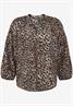Schlupfbluse mit Leoprint beige-black