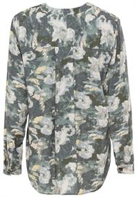 Schlupfbluse mit Stehkragen aop smoked khaki