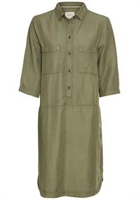 Schlupfkleid mit Hemdkragen olive