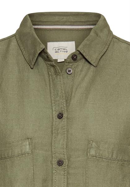 Schlupfkleid mit Hemdkragen olive
