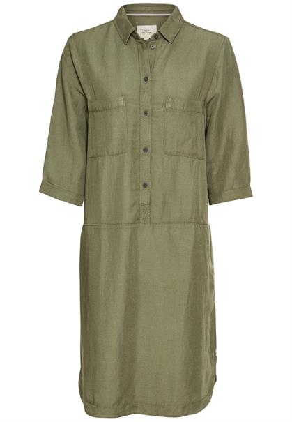Schlupfkleid mit Hemdkragen olive