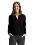 Scuba Sweatshirt mit Strasssteinen deep black