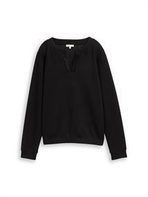 Scuba Sweatshirt mit Strasssteinen deep black