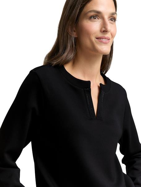 Scuba Sweatshirt mit Strasssteinen deep black