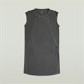 Seam detail overdyed loose dress wmn dk black gd
