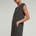 Seam detail overdyed loose dress wmn dk black gd