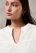 Seersucker Bluse mit Rüschen off white