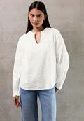 Seersucker Bluse mit Rüschen off white