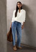 Seersucker Bluse mit Rüschen off white