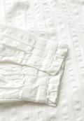 Seersucker Bluse mit Rüschen off white