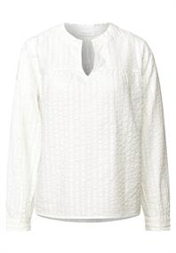 Seersucker Bluse mit Rüschen off white