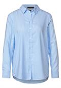 Seersucker Longbluse breath of air blue
