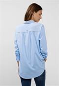 Seersucker Longbluse breath of air blue