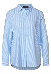 Seersucker Longbluse breath of air blue