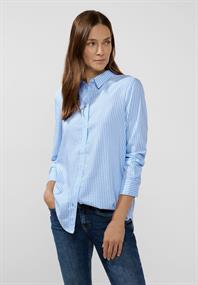 Seersucker Longbluse breath of air blue
