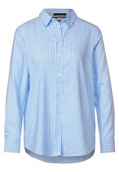Seersucker Longbluse breath of air blue
