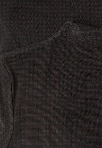 Shirt aus Mesh mit gerafftem Turtle Neck black coffee